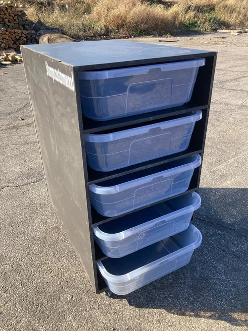 SCW 28qt Recessed Heat Reptile Rack | PVC Snake Breeder Rack