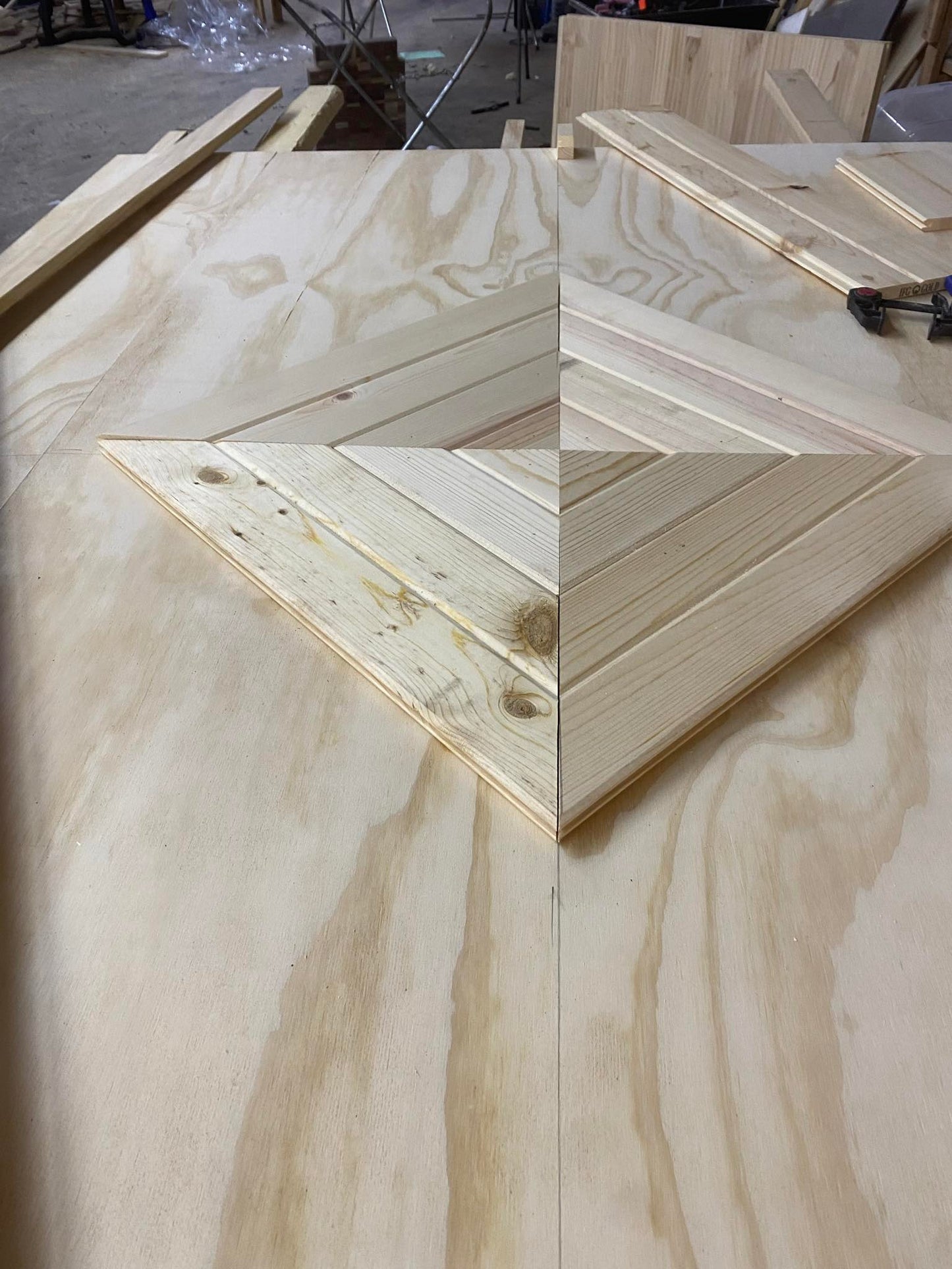 Custom Chevron Barn Door: Solid Pine, Modern Rustic Style