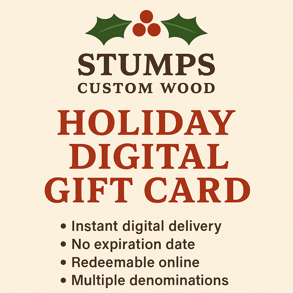Stumps Custom Wood Holiday Digital Gift Card