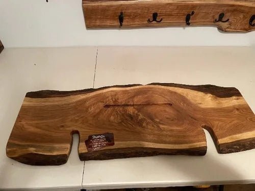 Butternut Live Edge Bath Board | Handmade Wooden Tub Tray - Stumps Custom Wood