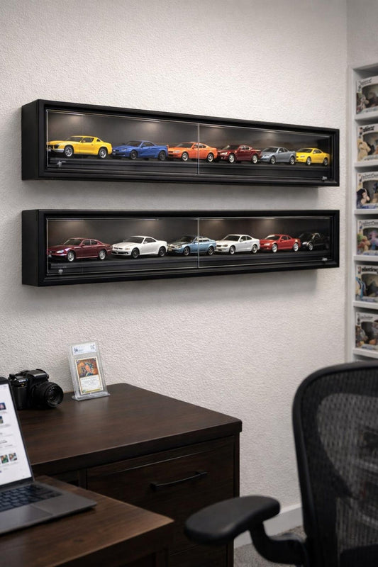 Collectors Wall Display Case With Clear Sliding Front - Stumps Custom Wood