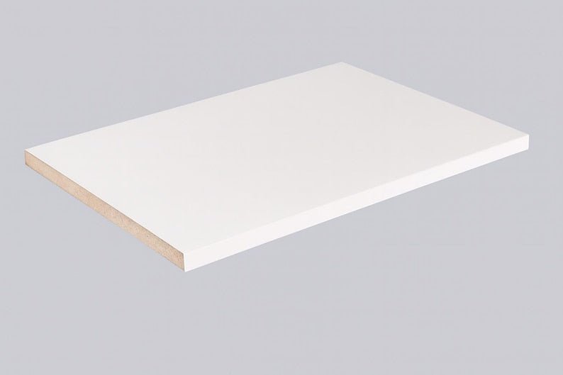 custom white melamine shelves Cut to Order: 3/4" Thick Particleboard - Stumps Custom Wood