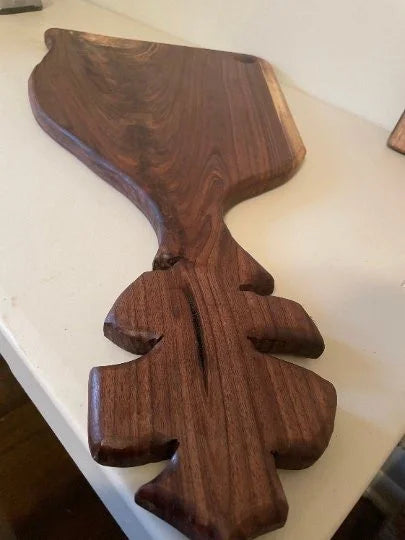 Handled Walnut Wood Cutting Board | Handmade Live Edge Board