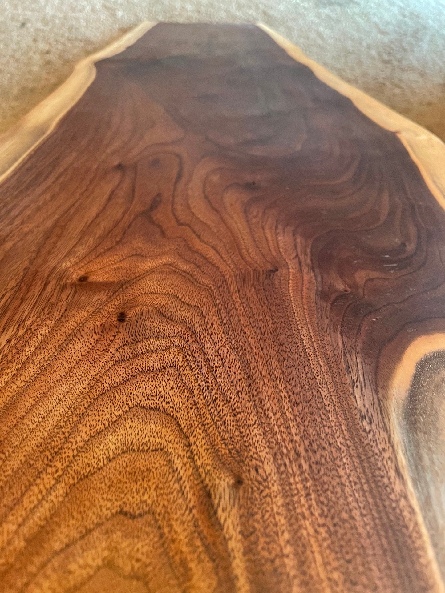Puzzle Piece Black Walnut Charcuterie Board: XL Live Edge Cutting Board