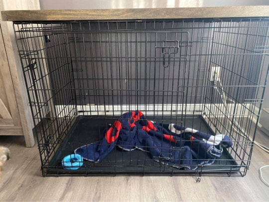 Farmhouse Dog Crate Topper: Wood Kennel Cover & Table - Custom Fit