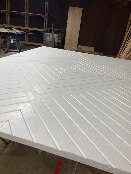 Custom Chevron Barn Door: Solid Pine, Modern Rustic Style