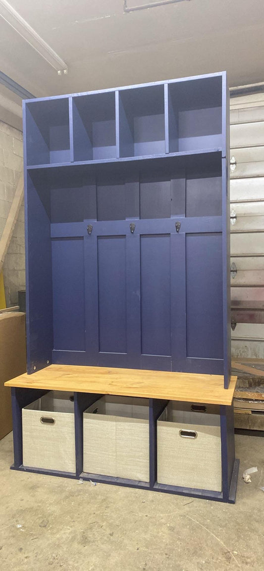 Handmade Mudroom Organizer: Entryway Bench with Coat and Hat Holder