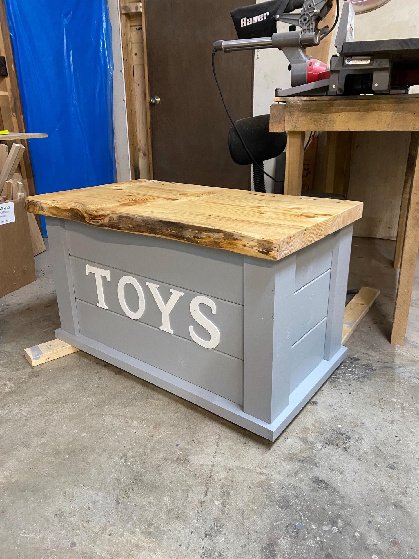Custom Live Edge Toy Chest: Personalized Handcrafted Wooden Storage Trunk for Children