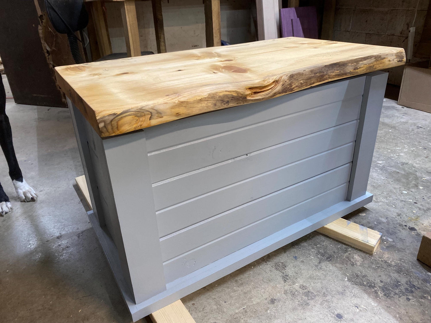 Custom Live Edge Toy Chest: Personalized Handcrafted Wooden Storage Trunk for Children