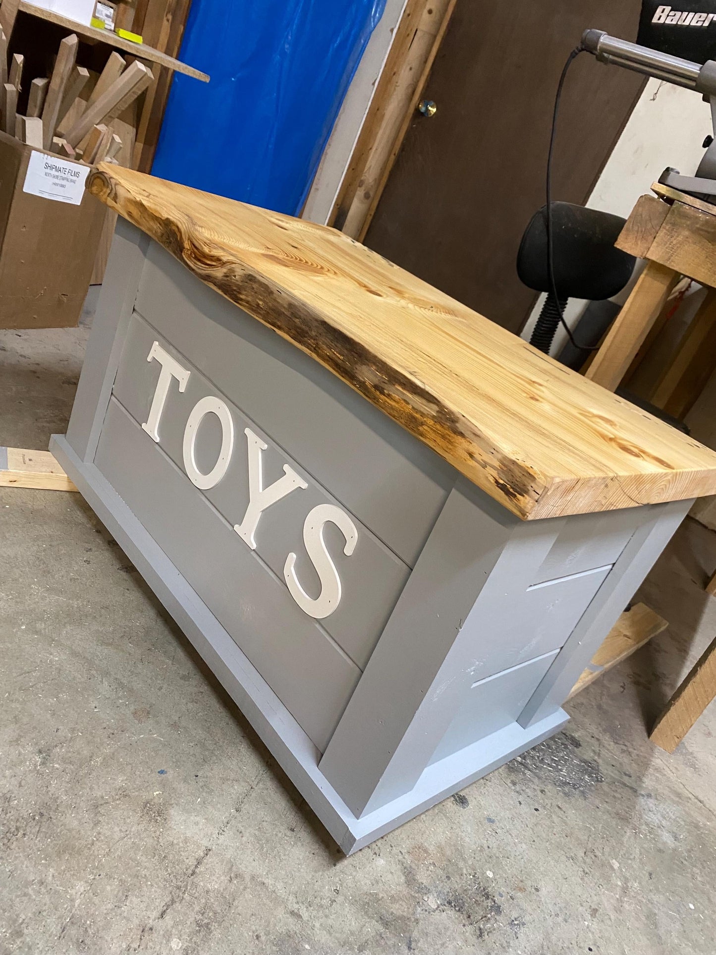 Custom Live Edge Toy Chest: Personalized Handcrafted Wooden Storage Trunk for Children