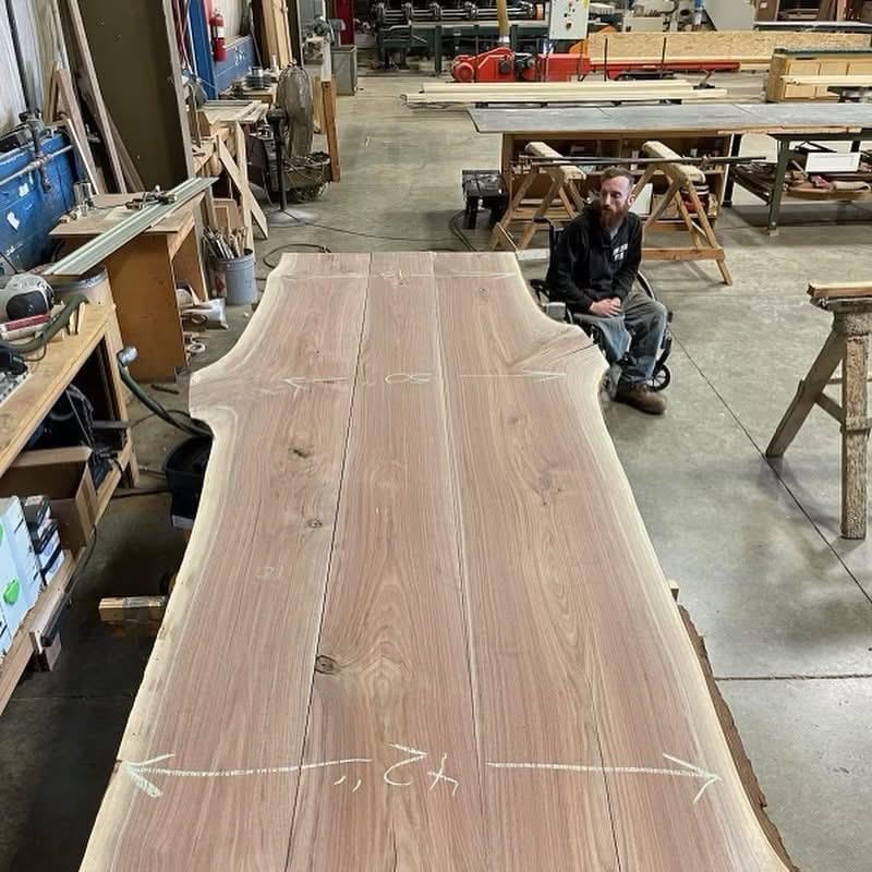Handcrafted Live Edge Walnut Dining Table: Modern Rustic Furniture