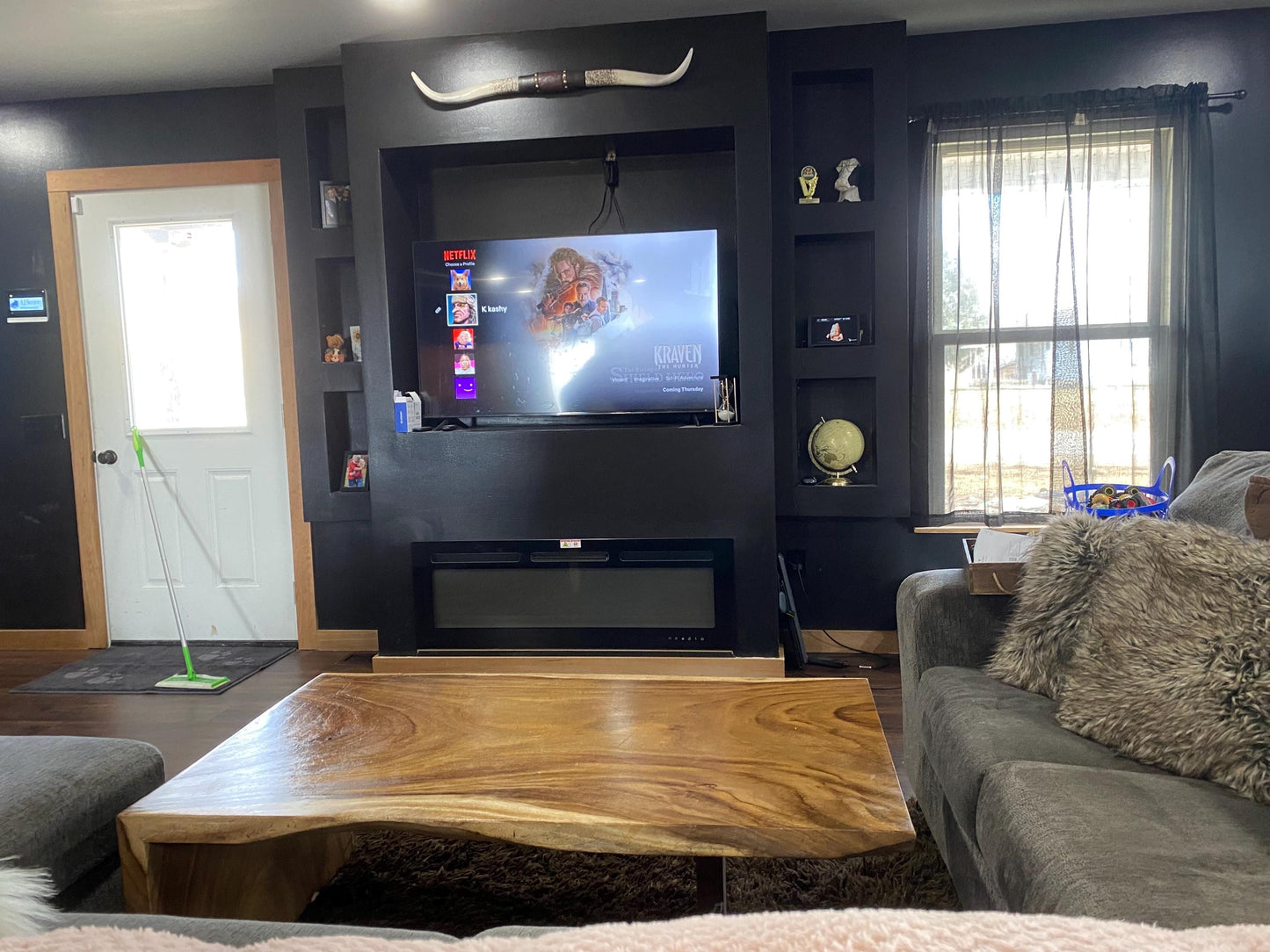 Custom Live Edge Waterfall Kitchen Island: Handcrafted Solid Wood Countertop Bar