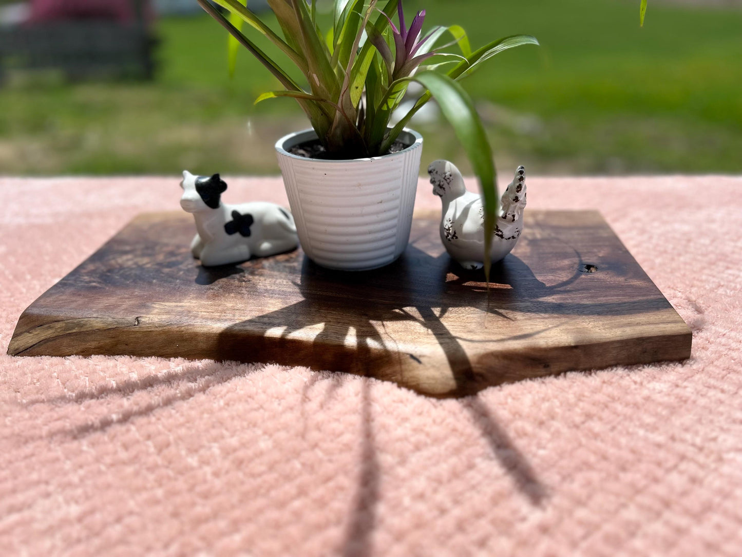 Rustic Walnut Live Edge Cutting Board: Handmade Charcuterie Board, Serving Tray & Gift