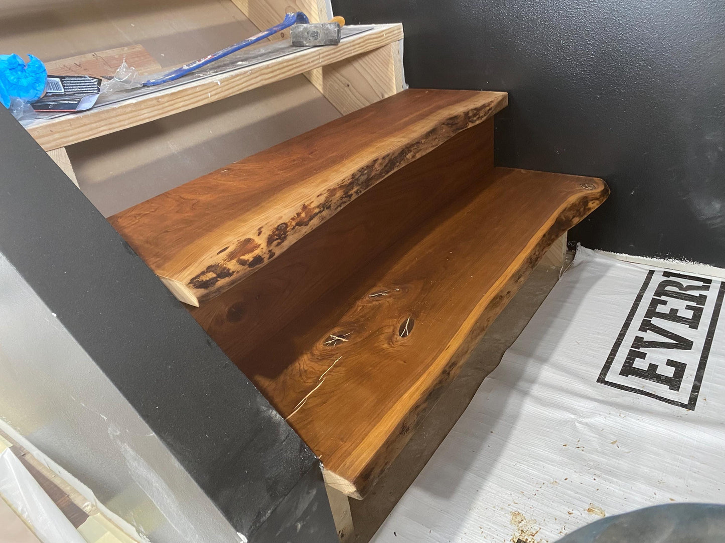 Live Edge Wood Stair Risers (4 Pack): Custom Solid Hardwood Upgrade