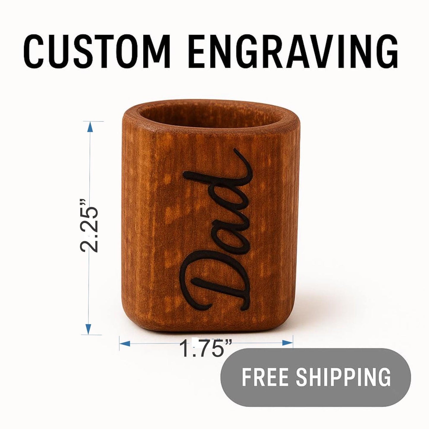 Redwood Shot Glass with Name | Custom Engraved Wood Shot Glass | Unique Gift for Him | Personalized Groomsmen & Birthday Gift