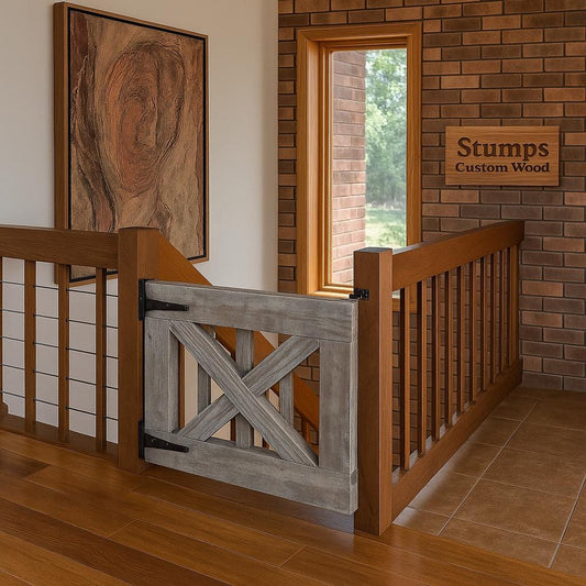 ANY SIZE Open Slat Baby & Dog Gate – Custom Handcrafted Wooden Safety Gate
