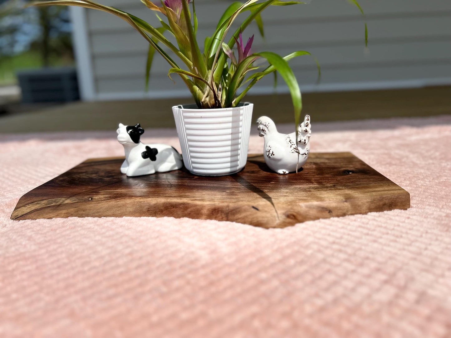 Rustic Walnut Live Edge Cutting Board: Handmade Charcuterie Board, Serving Tray & Gift