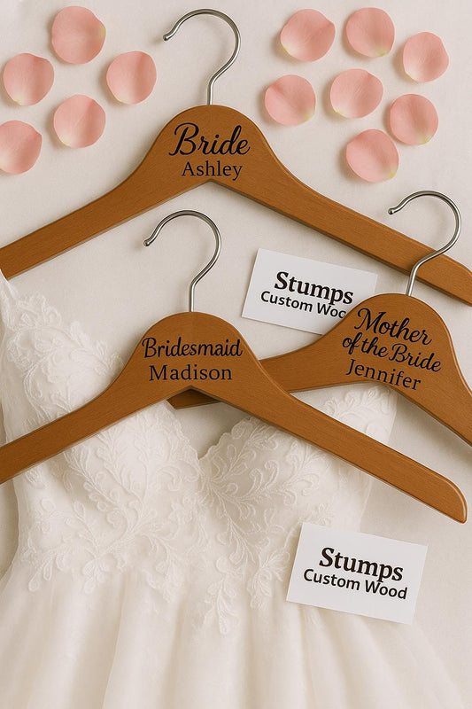 Custom Bridesmaid Hanger – Personalized Wooden Wedding Hanger – Laser Engraved Bridal Dress Hanger – Bridal Party Gift Idea