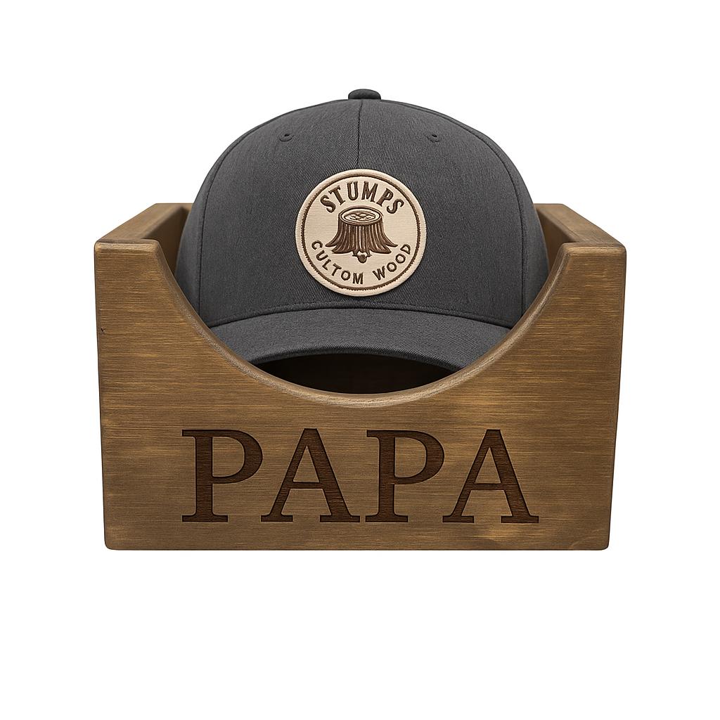 Wooden Hat Organizer Box: Custom Groomsmen Gift, Rustic Storage Keepsake for Men
