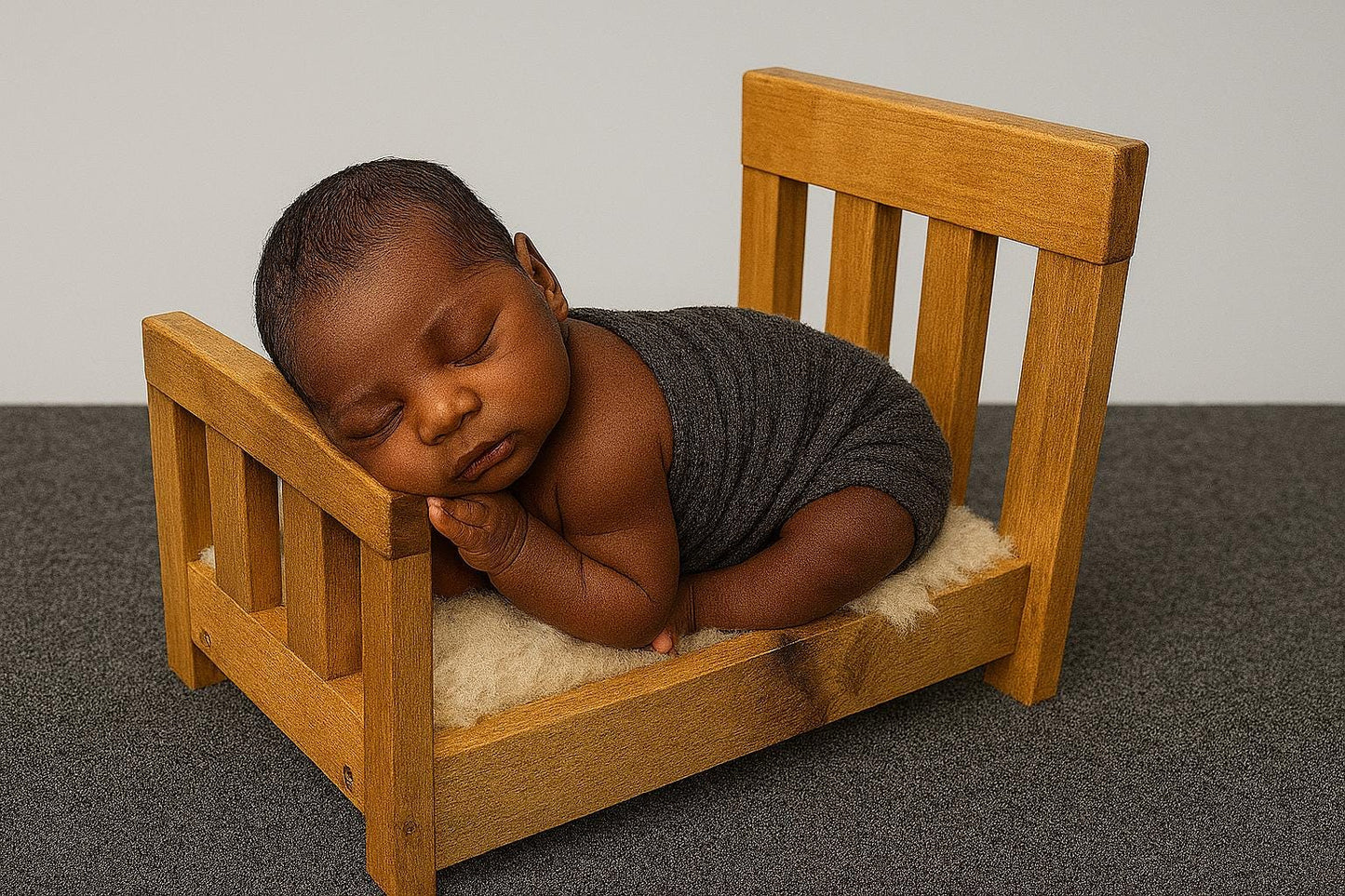 Mini Newborn Bed: Rustic Photo Prop for Baby