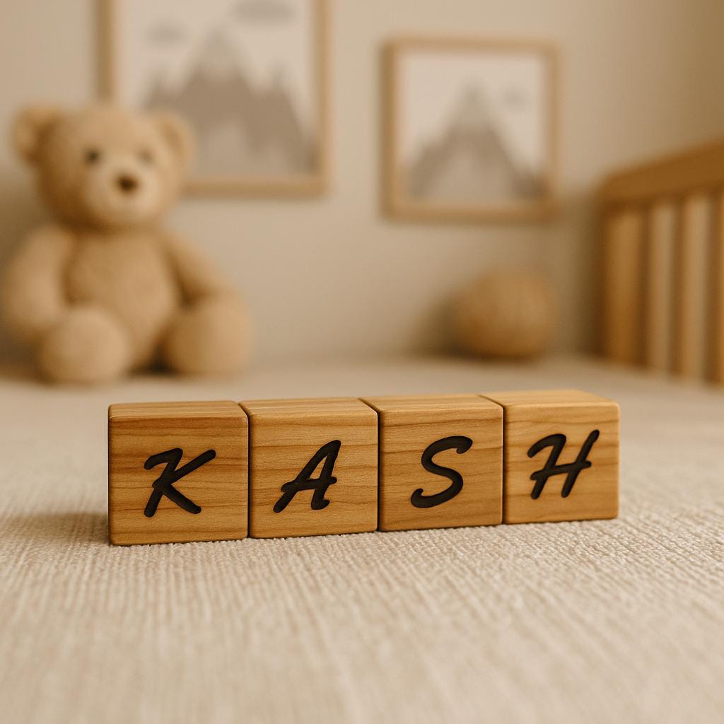 Personalized Wooden Name Blocks: Custom Baby Keepsake & Nursery Room Decor Gift