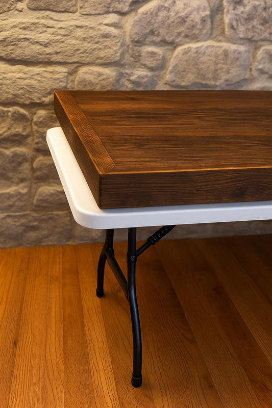 Handmade Rustic Wood Folding Table Cover: Custom Event Table Topper for Parties