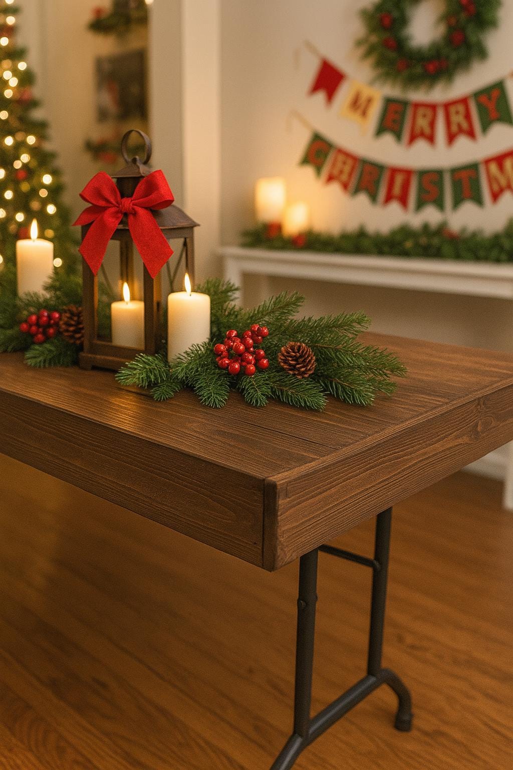Handmade Rustic Wood Folding Table Cover: Custom Event Table Topper for Parties