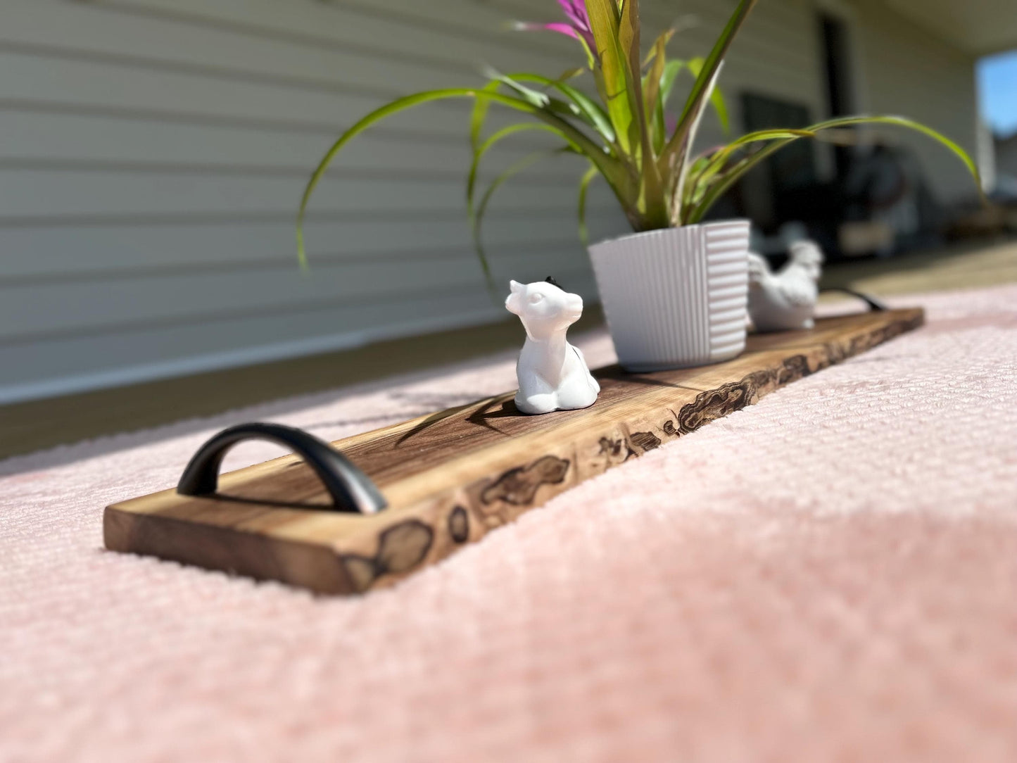 Personalized Walnut Charcuterie Board: Live Edge Serving Tray