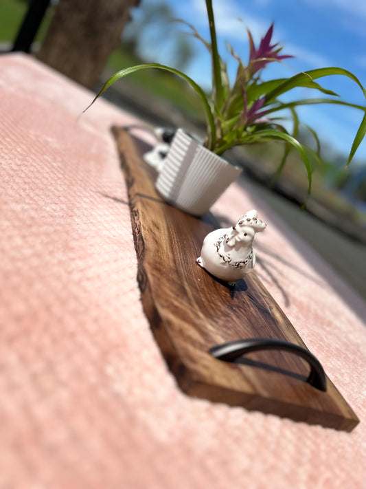 Personalized Walnut Charcuterie Board: Live Edge Serving Tray