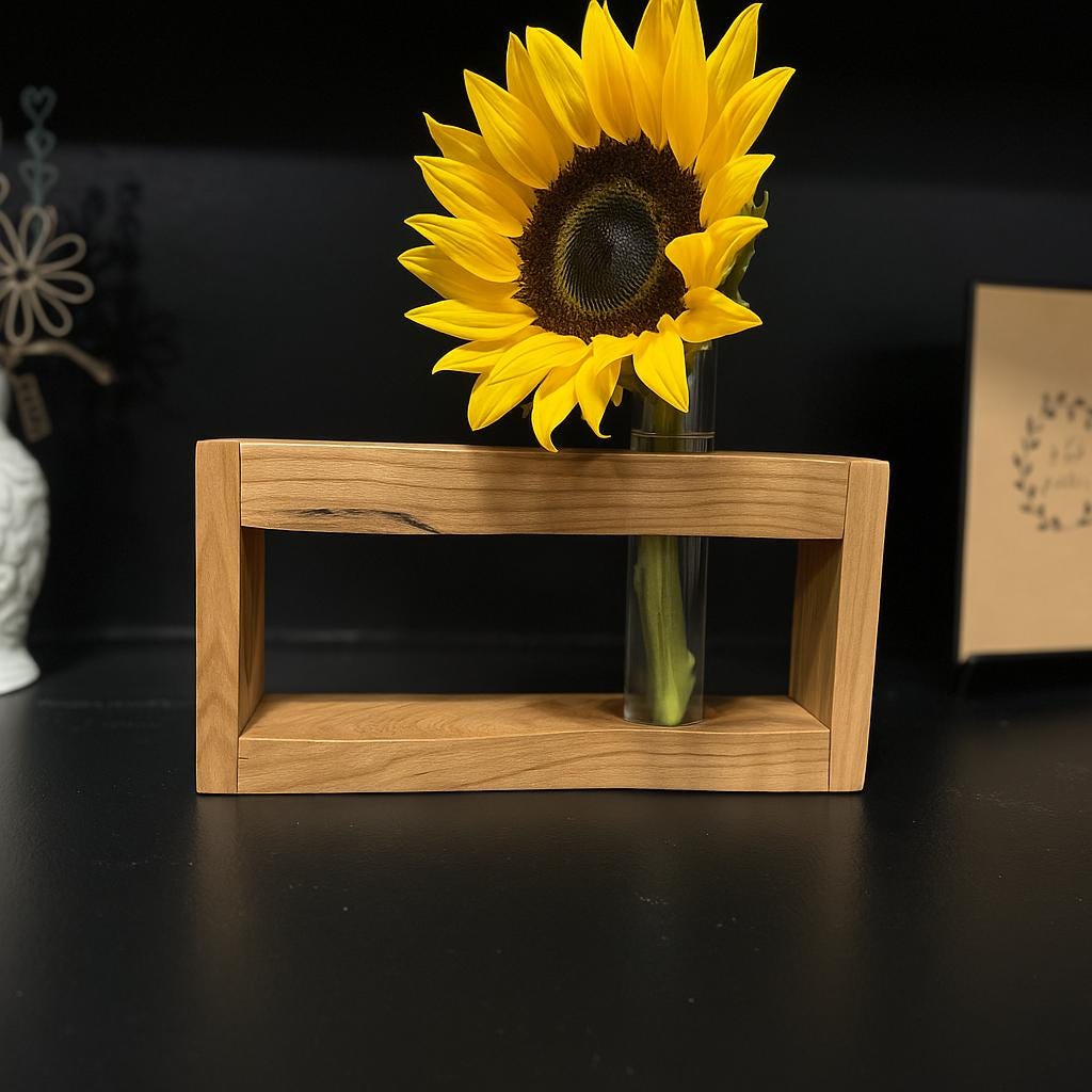 Rustic Live Edge Propagation Station | Handmade Wooden Plant Tube Holder & Botanical Decor Gift