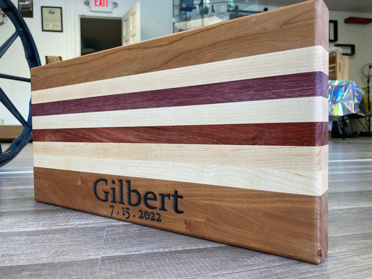 Personalized Cutting Board, Name and Date Cutting Board - Stumps Custom Wood