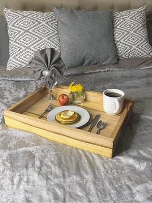 Serving Tray with Routered or Handles | Handmade Rustic Wooden Tray
