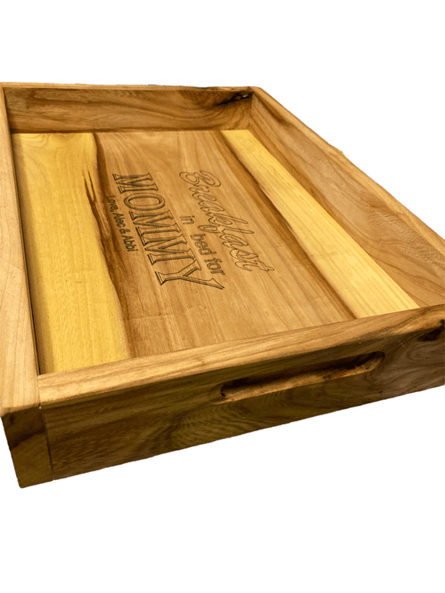 Serving Tray with Routered or Handles | Handmade Rustic Wooden Tray