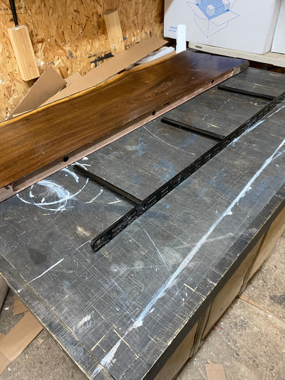 Walnut Live Edge Shelf: Rustic Floating Wall Shelves for Home & Office