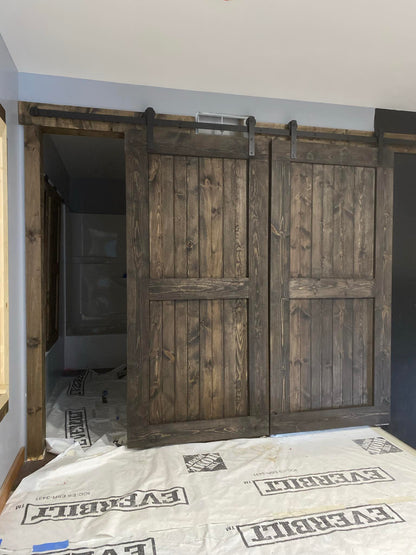 Solid Wood Barn Door: Custom Rustic Sliding Door, Fully Assembled Any Size