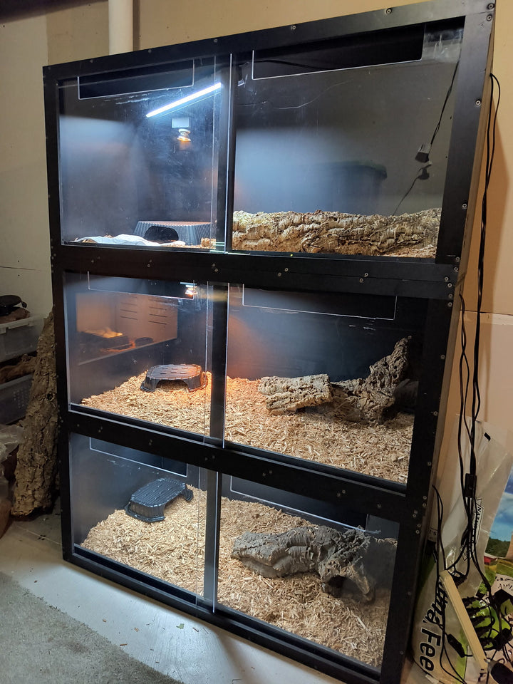 4 Foot Black Bioactive PVC Reptile Enclosure - Stumps Custom Wood