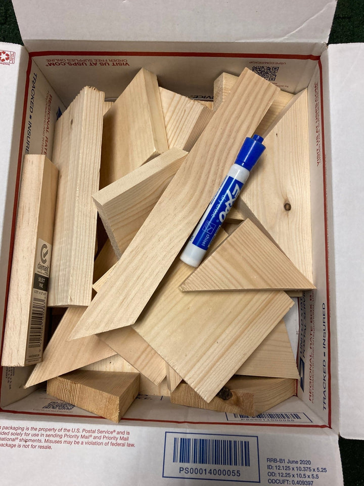 4lb Pine Wood Cut Offs: Craft Bundle Box - Stumps Custom Wood