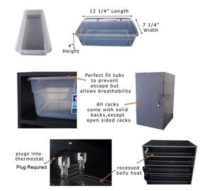 6qt hatchling reptile rack | Hatchling Shelf - Stumps Custom Wood