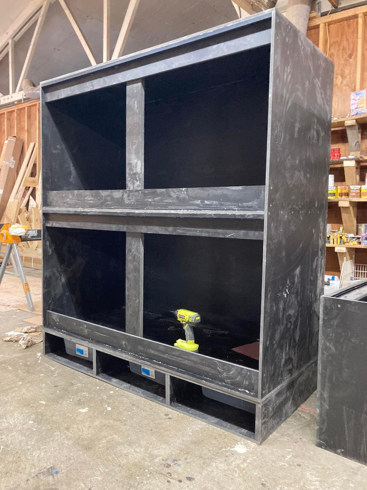 72" Black PVC Reptile Enclosure: Bioactive Habitat for Pythons - Stumps Custom Wood