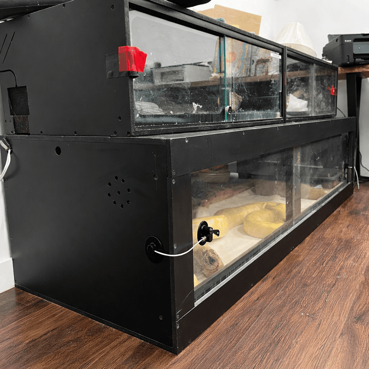 8 Ft Black Bioactive PVC Reptile Enclosure – 96" Habitat - Stumps Custom Wood