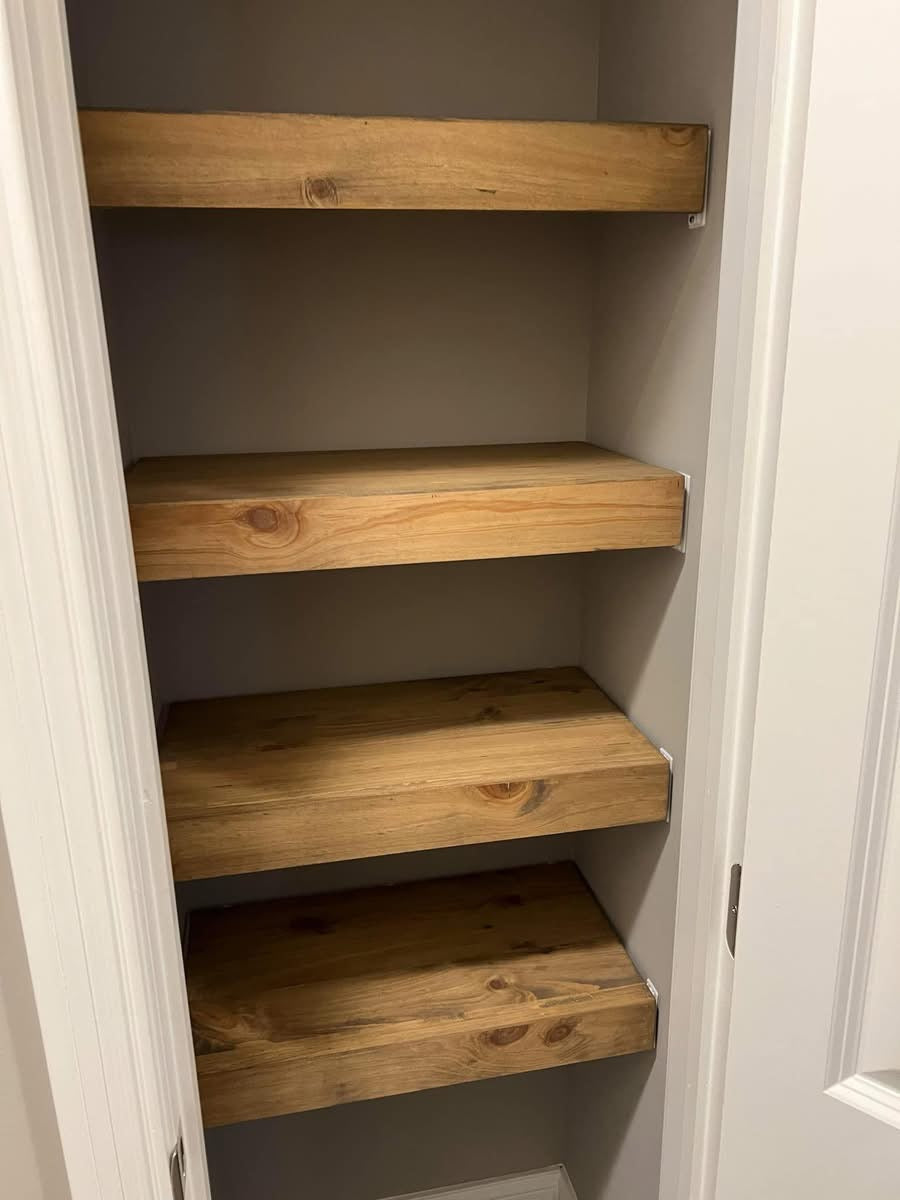 Wooden Wire Shelf Covers | Custom Floating Shelf Tops