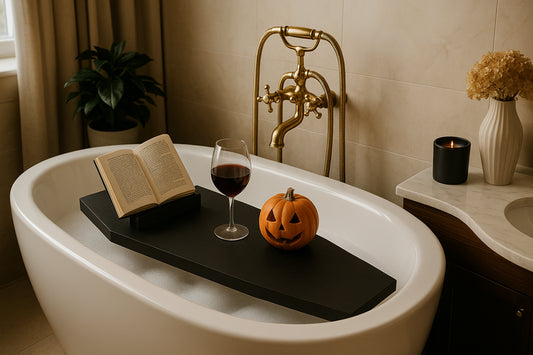 Halloween Coffin Bathtub Caddy | Handmade Wooden Gothic Bath Tray
