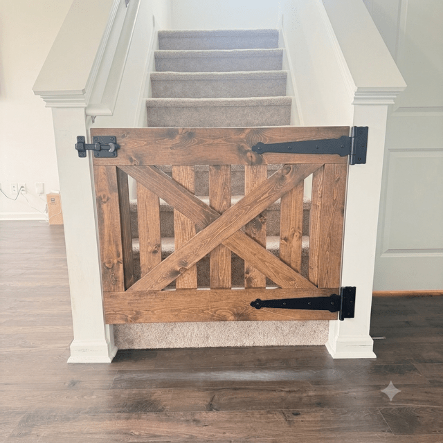 ANY SIZE Baby & Dog Gate – Custom Handcrafted Wooden Safety Gate - Stumps Custom Wood