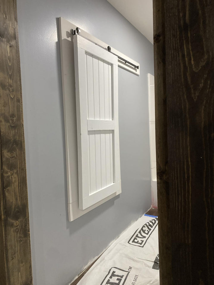 Barn Door Style Baby Pet Gate | Custom Handmade Wooden Safety Gate - Stumps Custom Wood