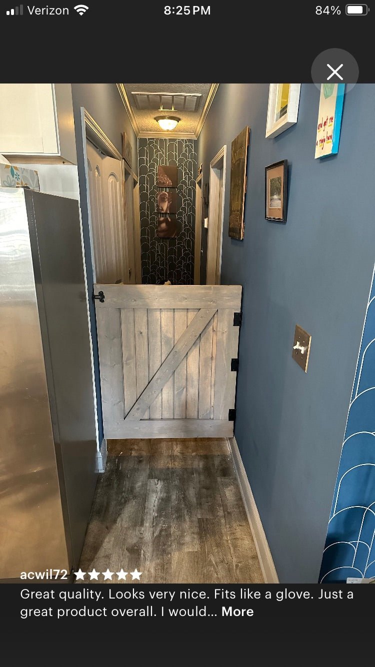 Barn Door Style Baby Pet Gate | Custom Handmade Wooden Safety Gate - Stumps Custom Wood