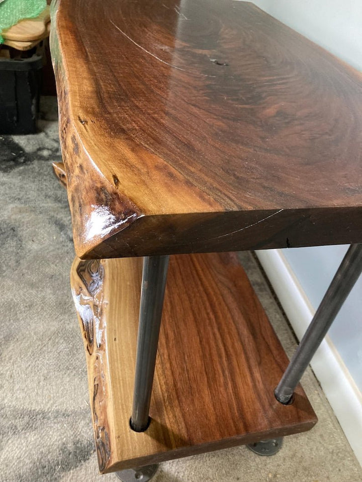 Black Walnut Live Edge Coffee Table | Industrial Modern Furnitue - Stumps Custom Wood