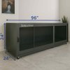 8 ft black bioactive pvc reptile enclosure showcasing dimensions of 96 inches in length and 24 inches in height.