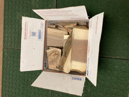 Bulk Walnut Wood Craft Scraps: 8lb Boxes (25 Units) - Stumps Custom Wood