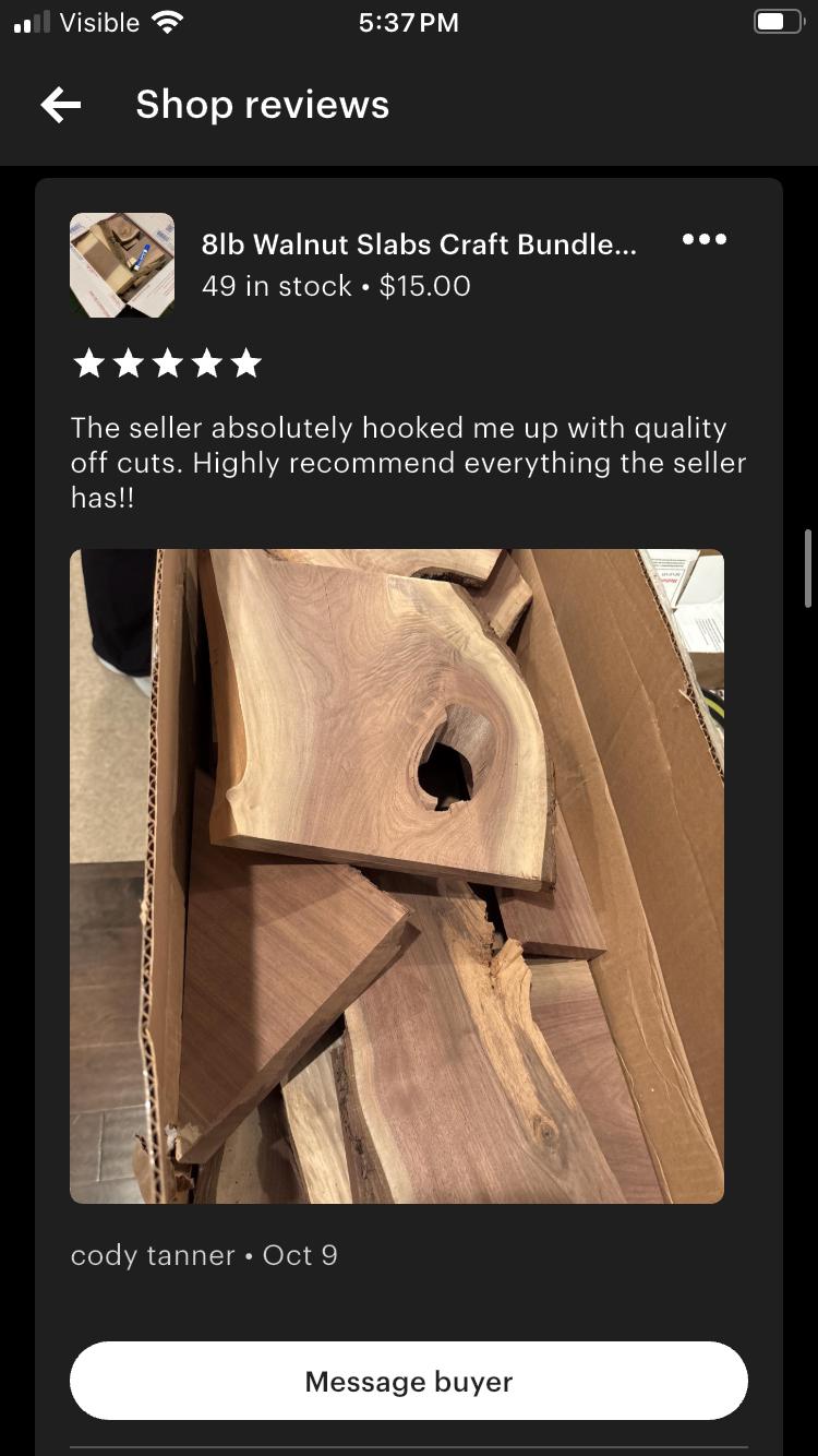Bulk Walnut Wood Craft Scraps: 8lb Boxes (25 Units) - Stumps Custom Wood