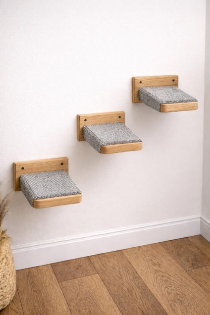 Cat Wall Climbing Blocks 3 Pack Vertical Play Path - Stumps Custom Wood